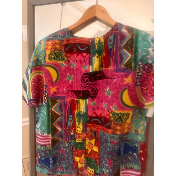 Women's Nicola Blouse, Multi, Size L Vintage - Picture 4 of 5